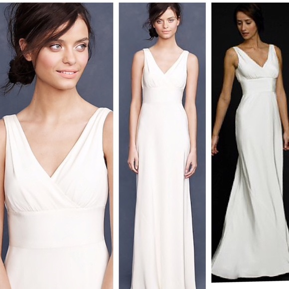 J.Crew Champagne Silk Vneck Sophia dress 8P - Picture 1 of 15